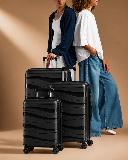 Crovie Large Capacity 3 Piece Hard Shell Suitcase Set - 20/24/28 Inch lifestyle view