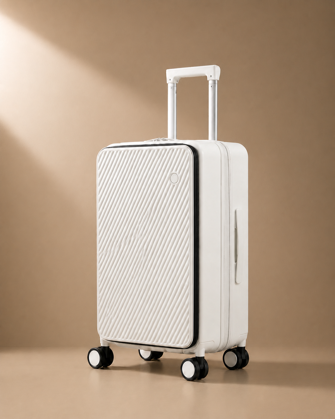 Bodinnick Expandable Front-Opening Cabin Suitcase in White