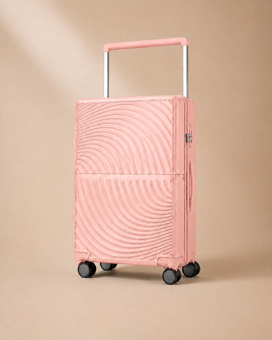 Arnside Large Capacity Hard Shell Cabin Suitcase in Pink