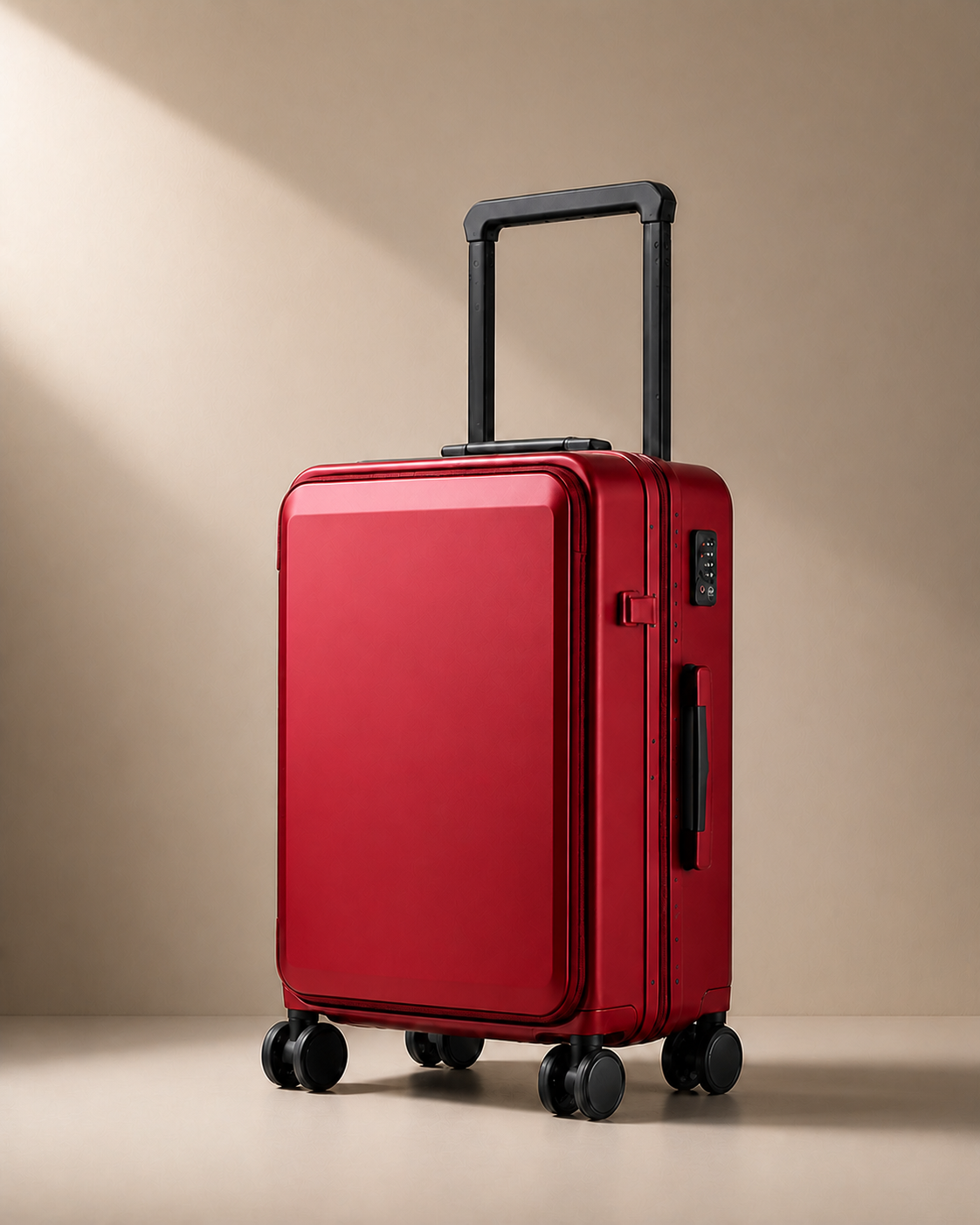 Abbotsbury Hard Shell Cabin Suitcase with USB Port in Red