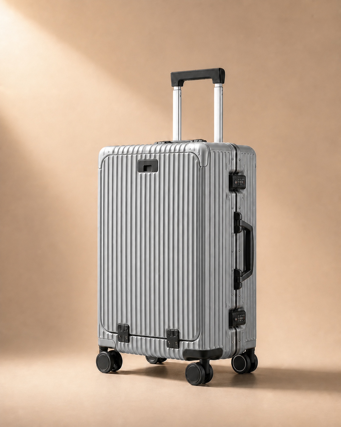 Polkerris Expandable Cabin Suitcase - 20-28 Inch in Grey