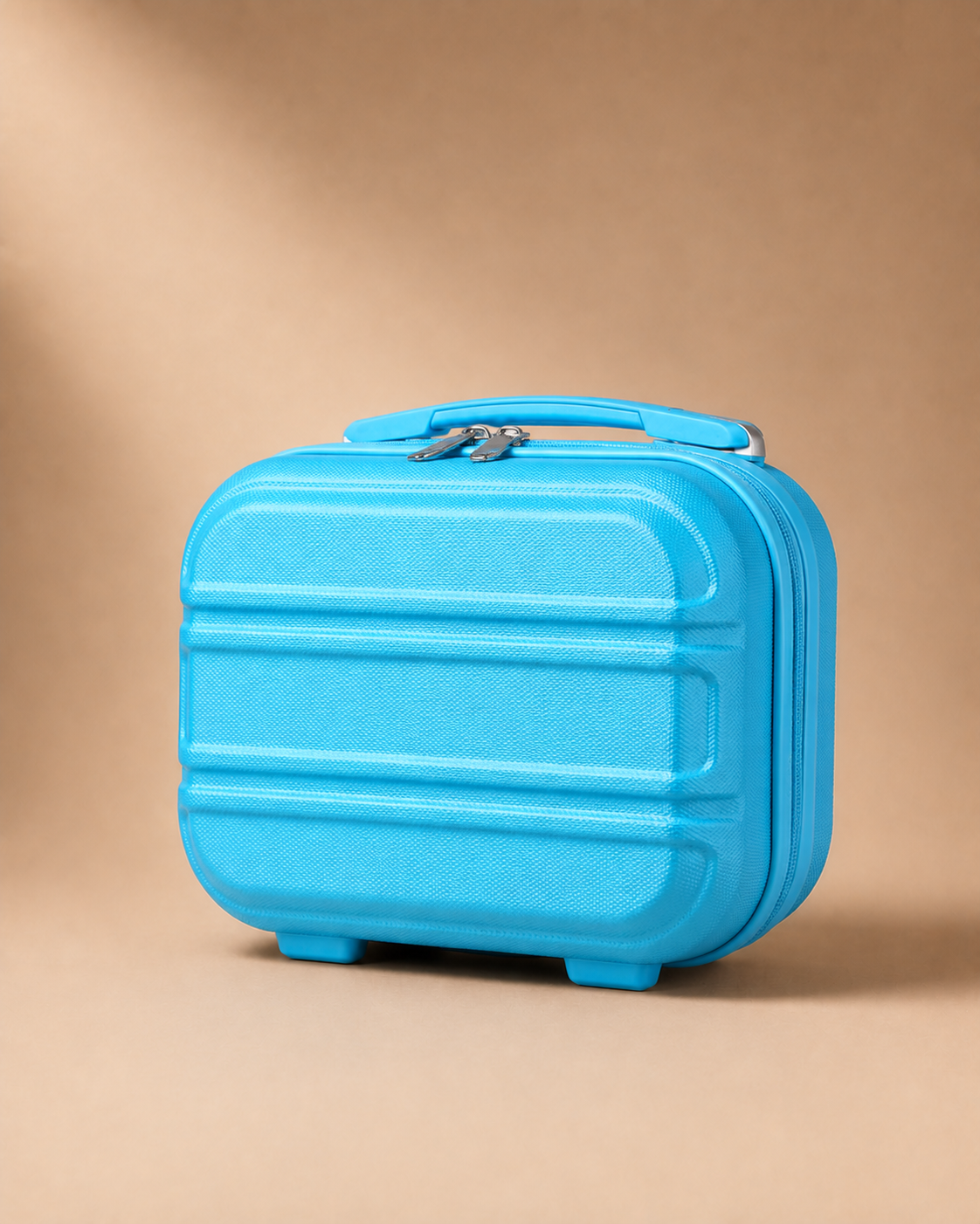 Porthchapel Large Capacity Hard Shell Travel Makeup Case in Light Blue