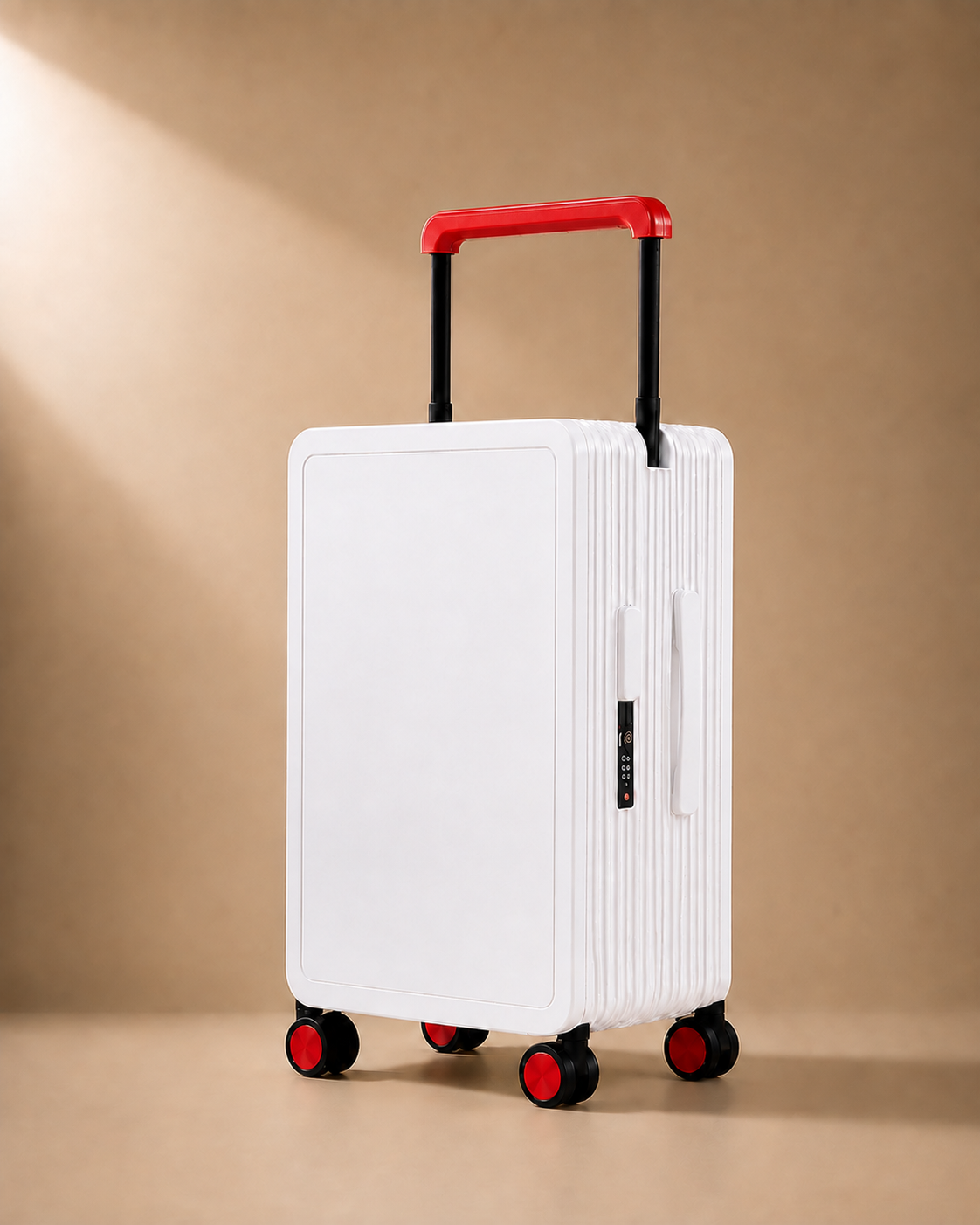 Lyme Hard Shell Cabin Suitcase - 20/25 Inch in white and red
