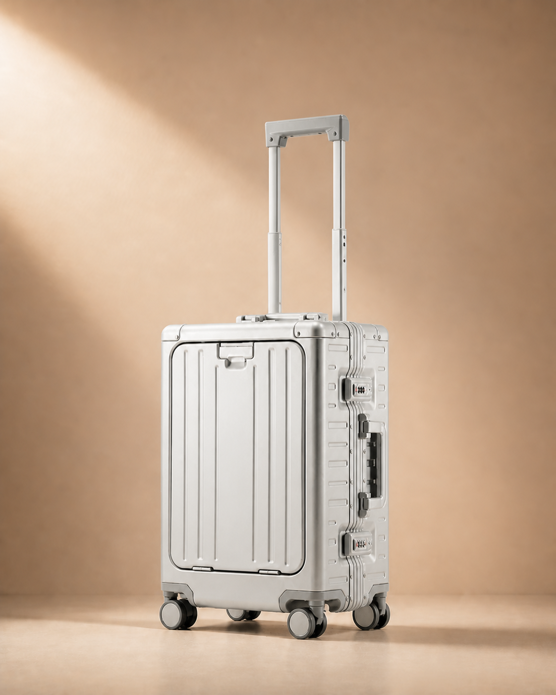 Instow Front-Opening Cabin Suitcase - 20/24 Inch in Silver