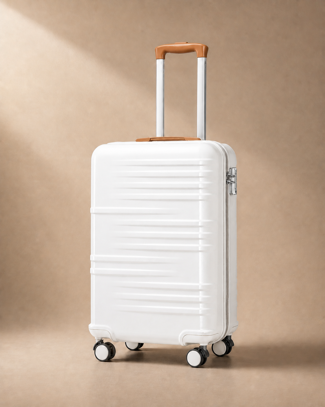 Winchelsea Lightweight Hard Shell Cabin Suitcase - 20/24/28 Inch with Combination Lock in White