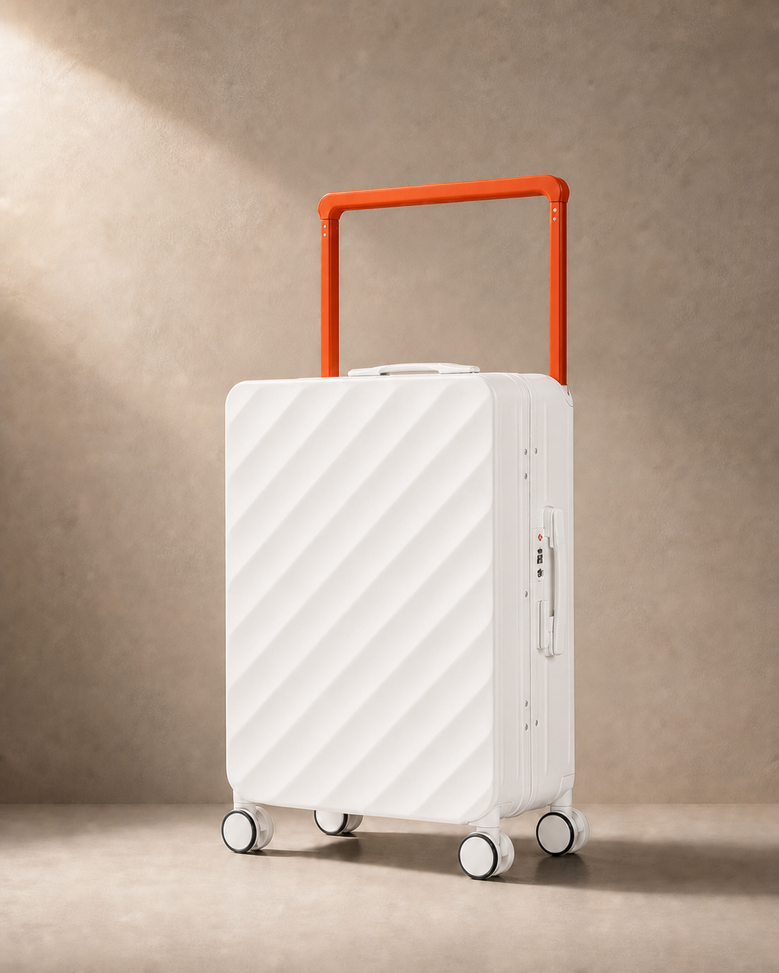 Thurlestone Hard Shell Aluminium Frame Cabin Suitcase - 20/24/28 Inch in White