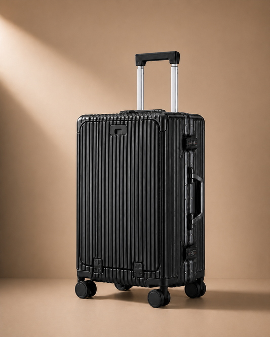 Appledore Front-Opening Cabin Suitcase with USB Port - 20/24 Inch in Black - premium cleaned studio product photo