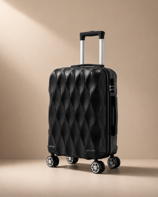 Dartmouth Hard Shell Cabin Suitcase - 20 Inch in Black - premium studio front view
