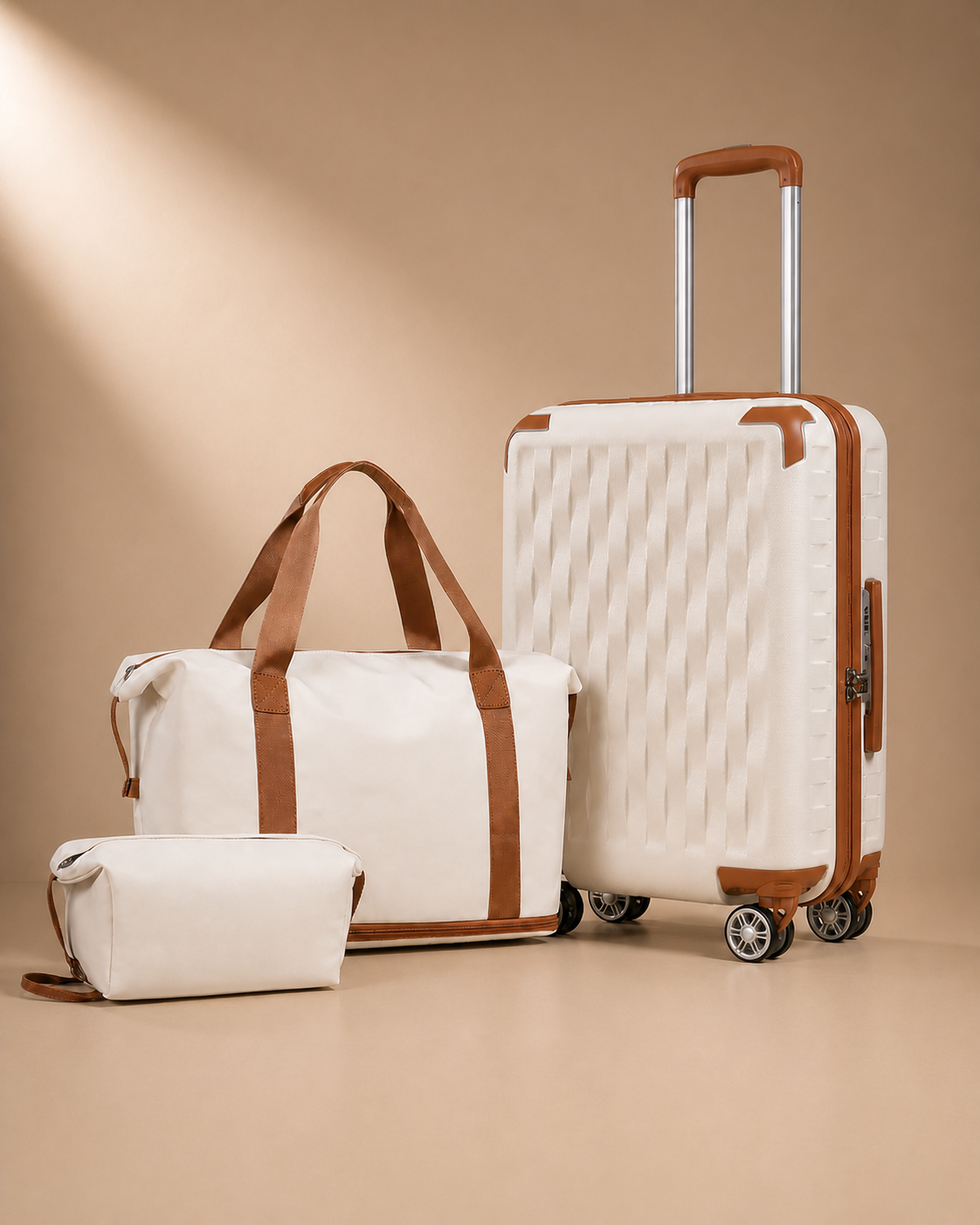 Beaumaris 3 Piece Suitcase Set in White