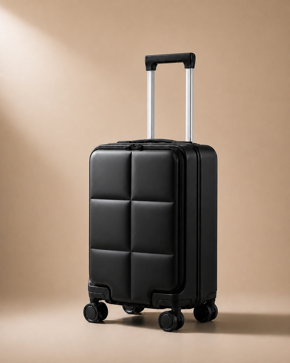 Seahouses 14 Inch Travel Makeup Case in Black - front view