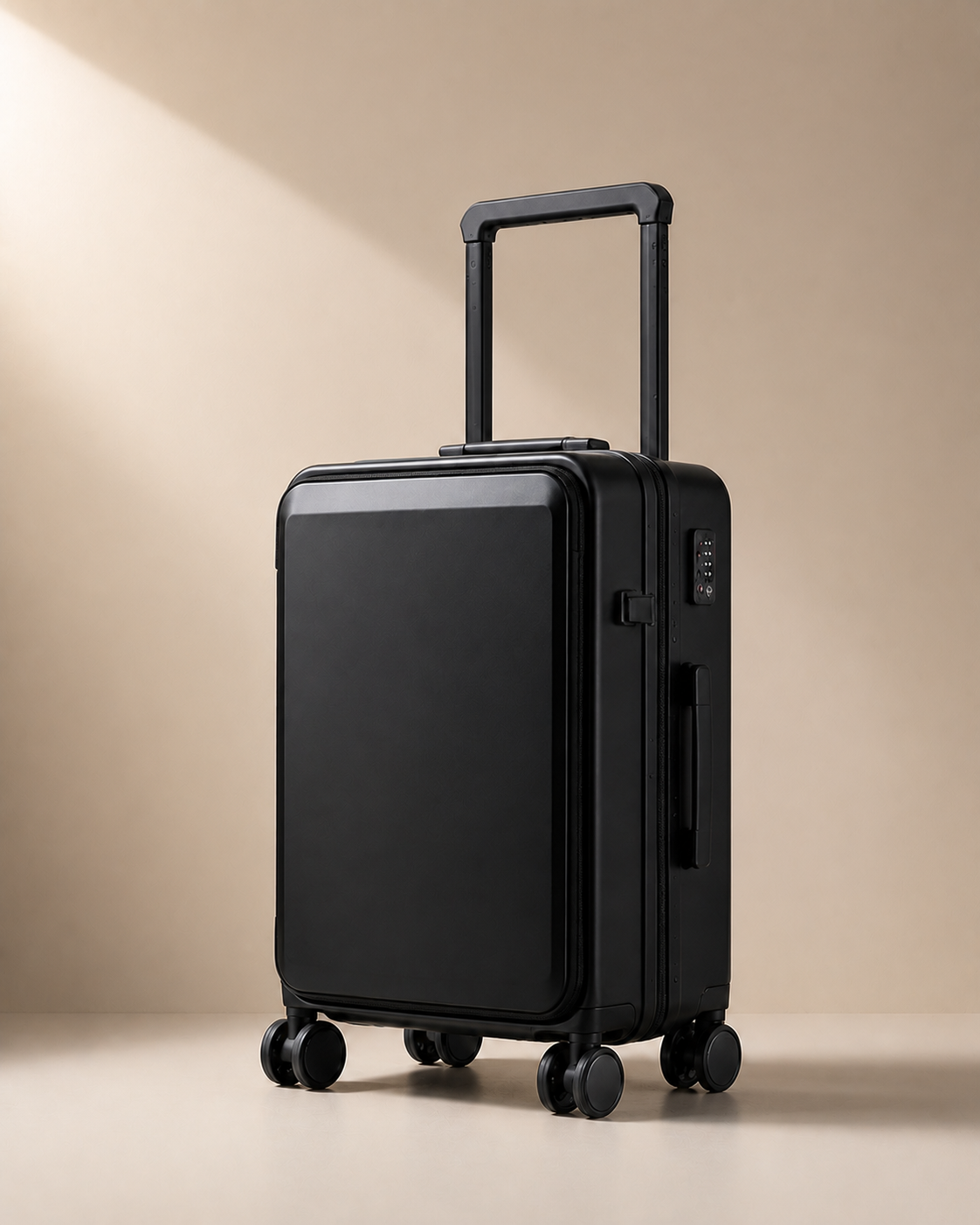 Abbotsbury Hard Shell Cabin Suitcase with USB Port in Black