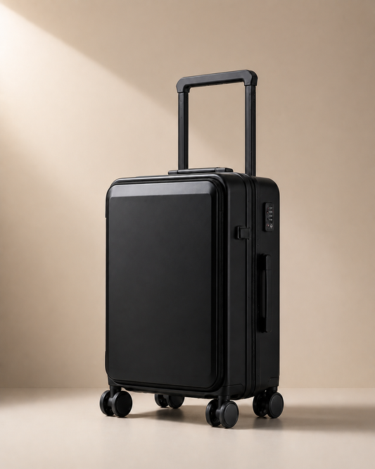 Abbotsbury Hard Shell Cabin Suitcase with USB Port in Black