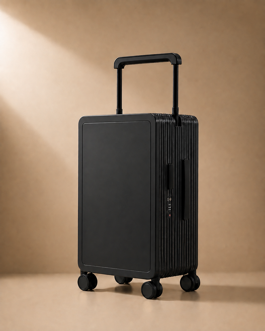 Lyme Hard Shell Cabin Suitcase - 20/25 Inch in black