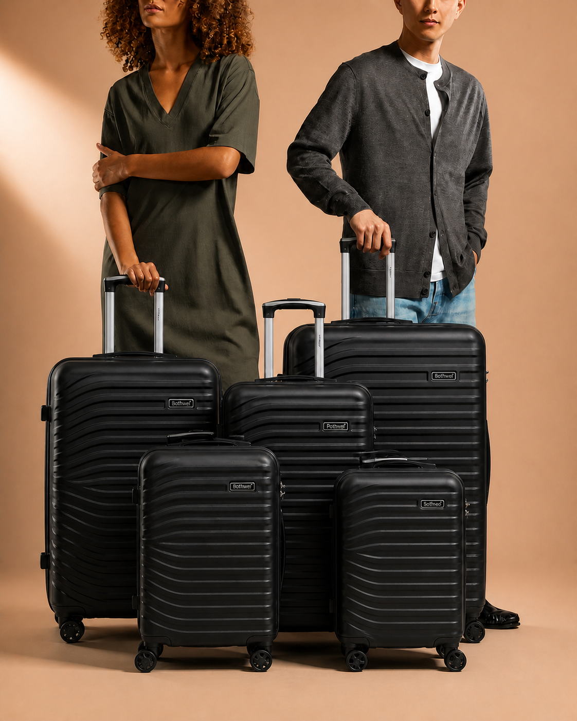 Portree 5 Piece Hard Shell Suitcase Set - 18/20/26/29/32 Inch - lifestyle studio product photo
