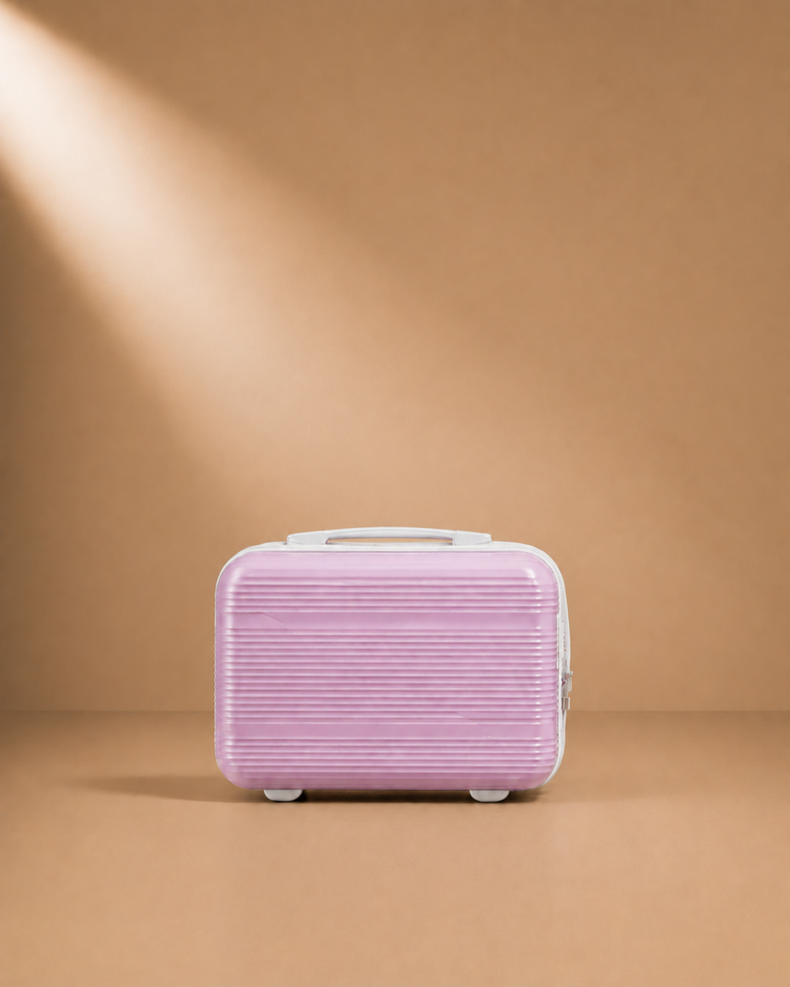 Trebah Travel Makeup Case - Pink and White 13 Inch