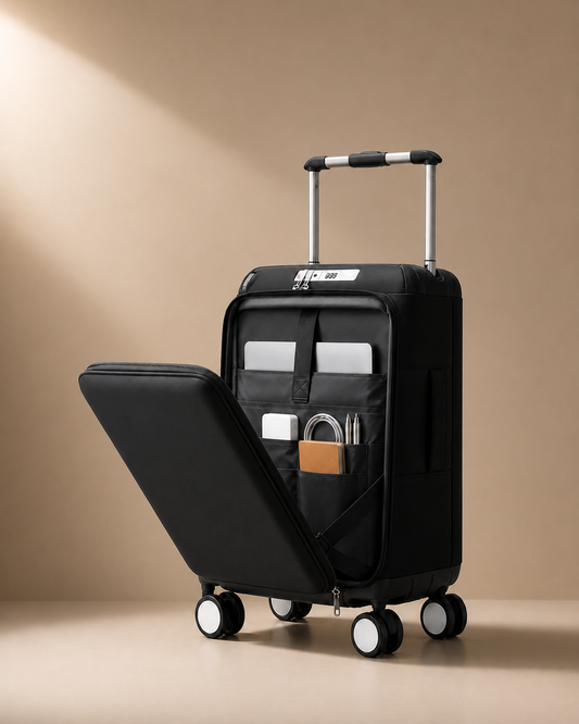 Woolacombe Front-Opening Cabin Suitcase - front pocket organiser
