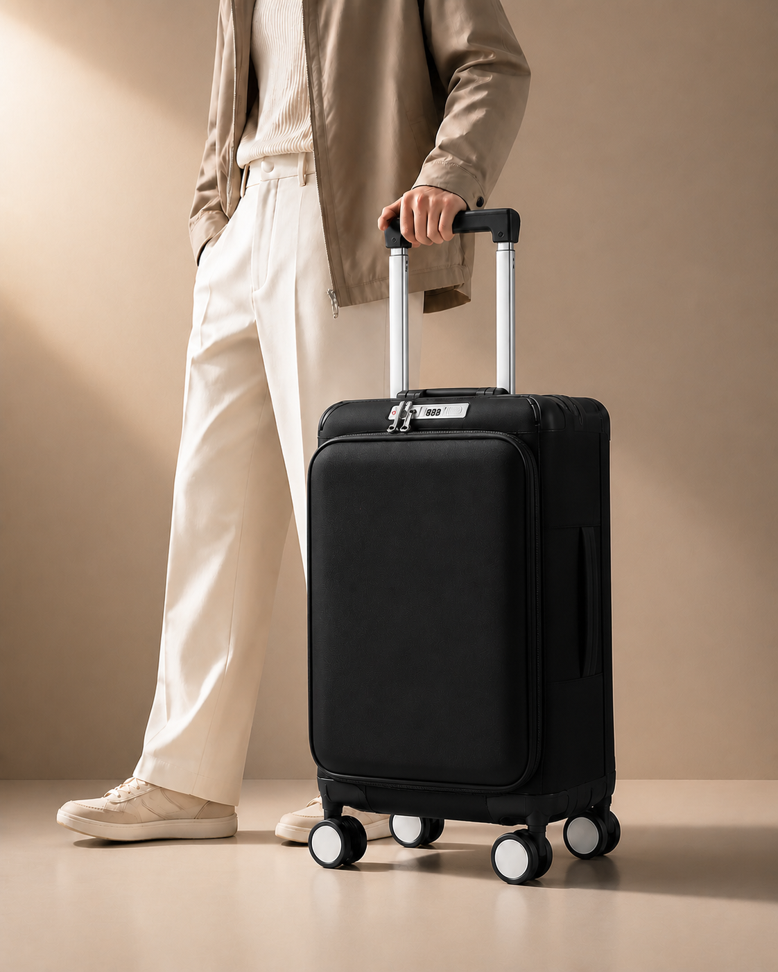 Woolacombe Front-Opening Cabin Suitcase - lifestyle travel view