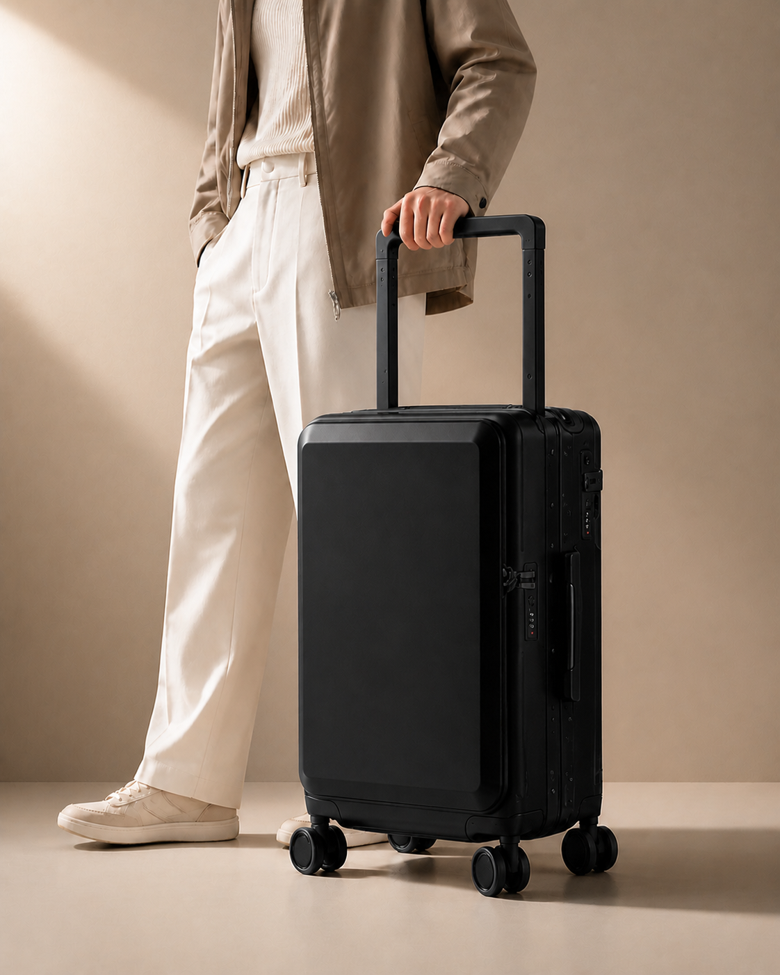 Abbotsbury Hard Shell Cabin Suitcase with USB Port lifestyle view