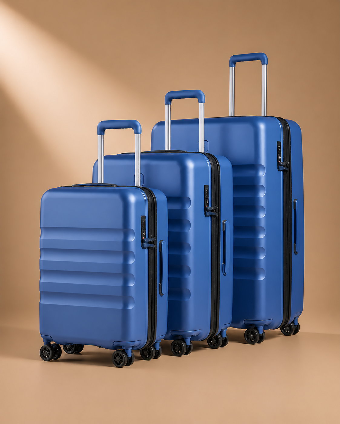 Staithes 3 Piece Hard Shell Suitcase Set in Blue - 20/24/28 Inch