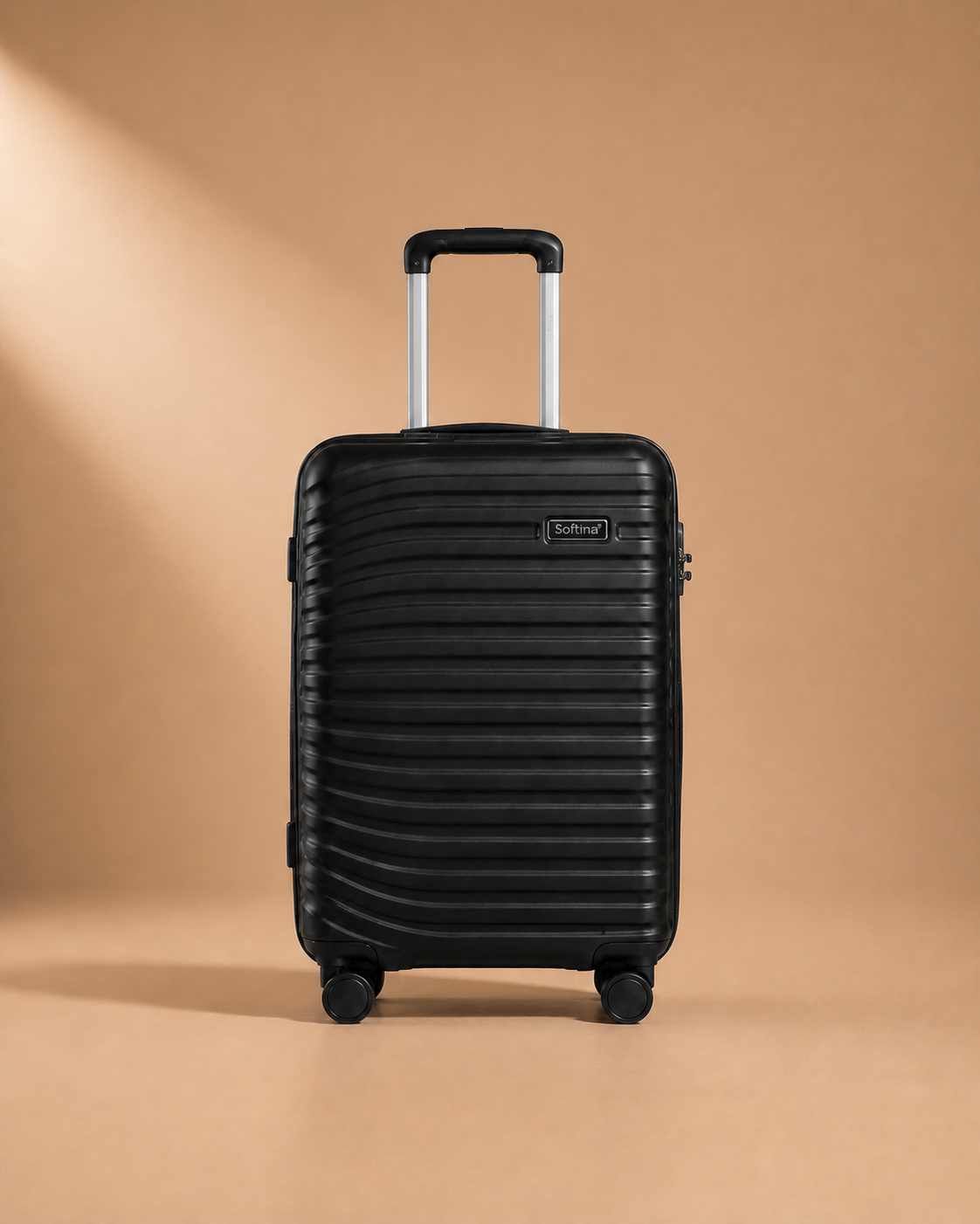 Portree 5 Piece Hard Shell Suitcase Set - 18/20/26/29/32 Inch - single suitcase front view studio product photo