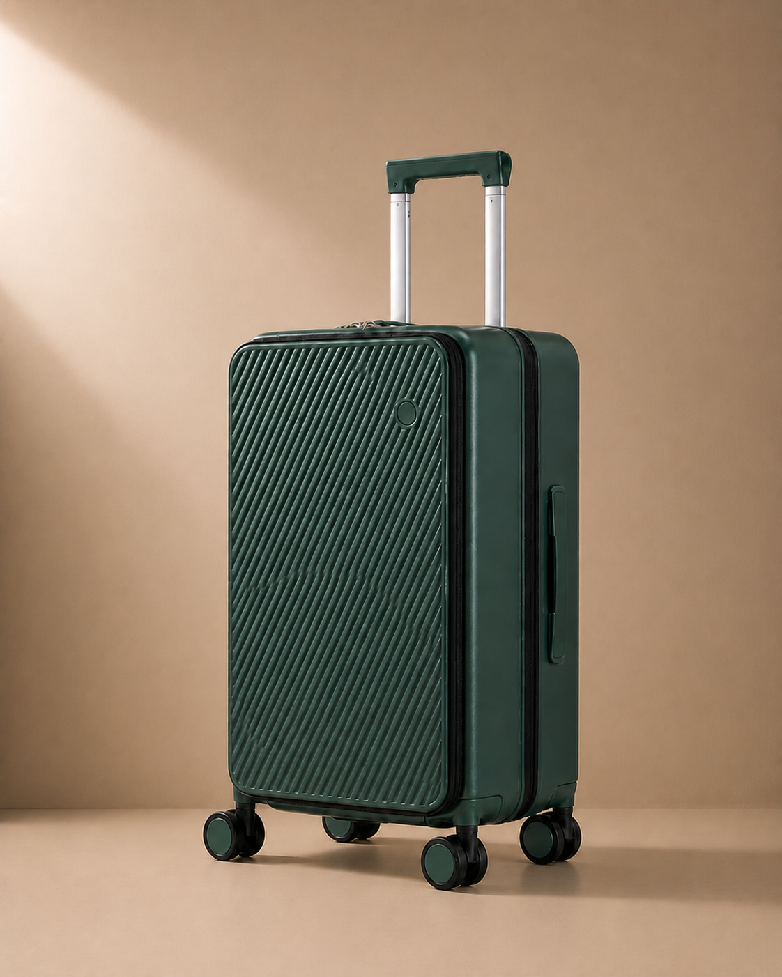 Bodinnick Expandable Front-Opening Cabin Suitcase in Green