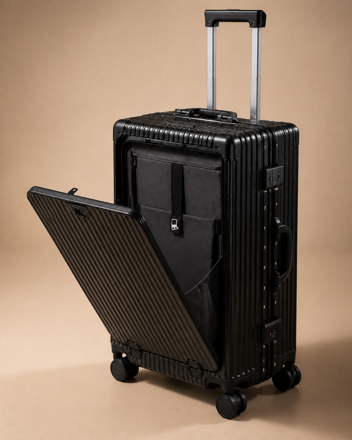 Appledore Front-Opening Cabin Suitcase with USB Port - 20/24 Inch - front-opening compartment studio product photo
