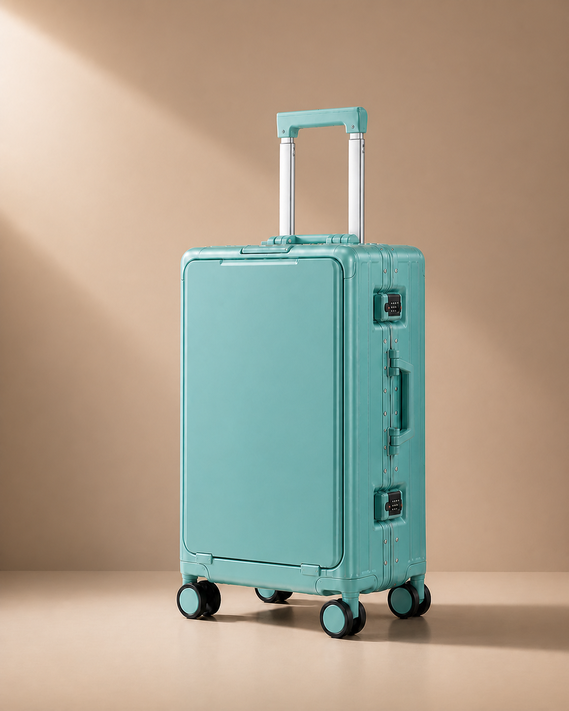 Zennor Aluminium Frame Cabin Suitcase in Green