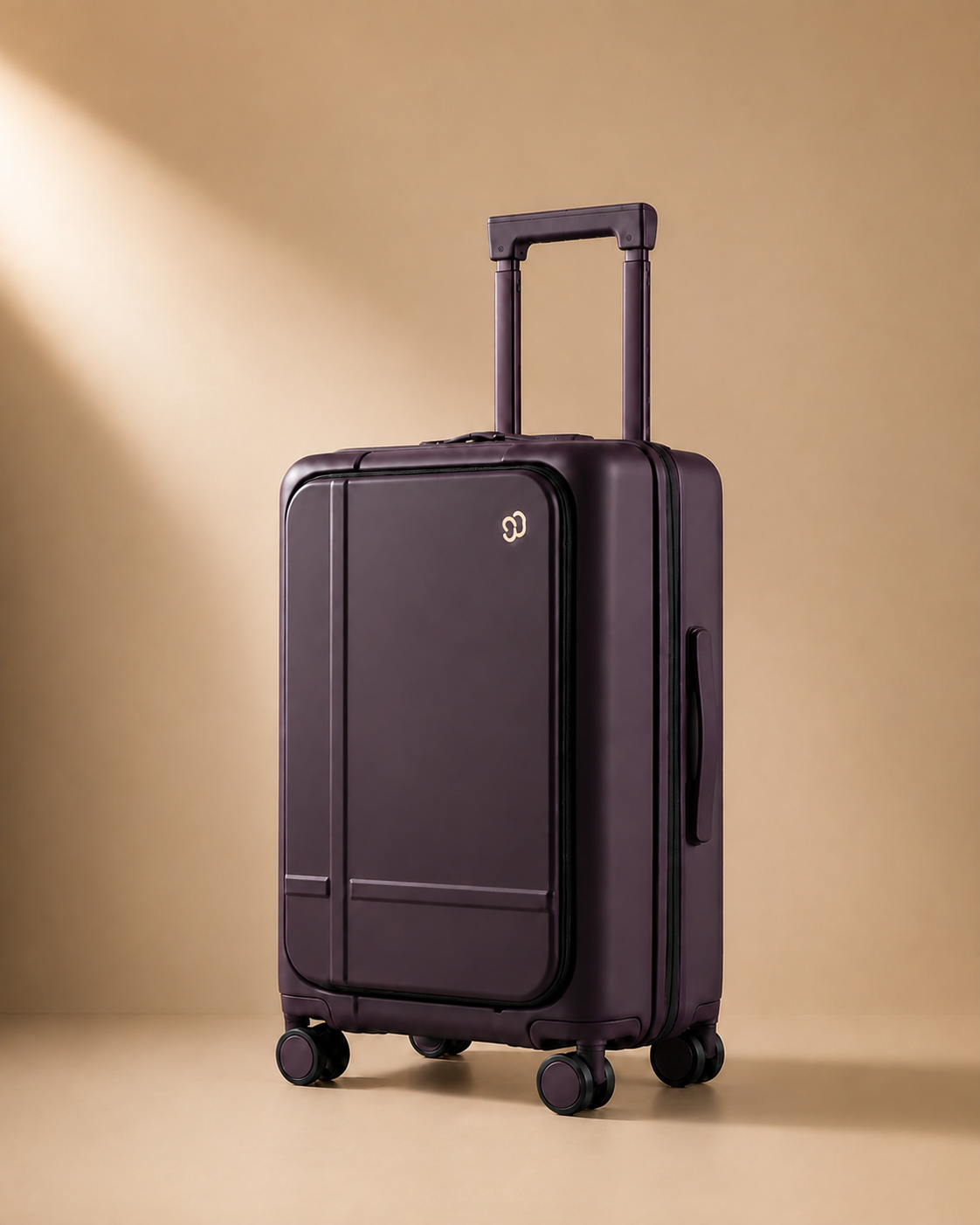Kingsand Front-Opening Cabin Suitcase with Laptop Pocket - 20/25 Inch in Dark Purple