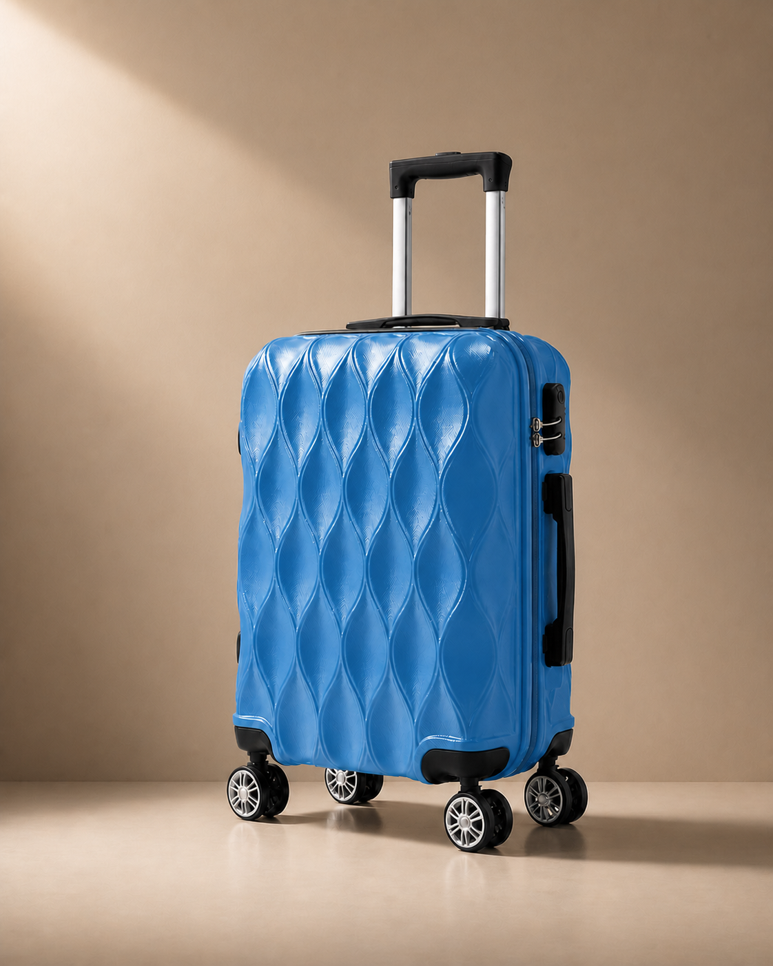 Dartmouth Hard Shell Cabin Suitcase - 20 Inch in Blue - premium studio front view