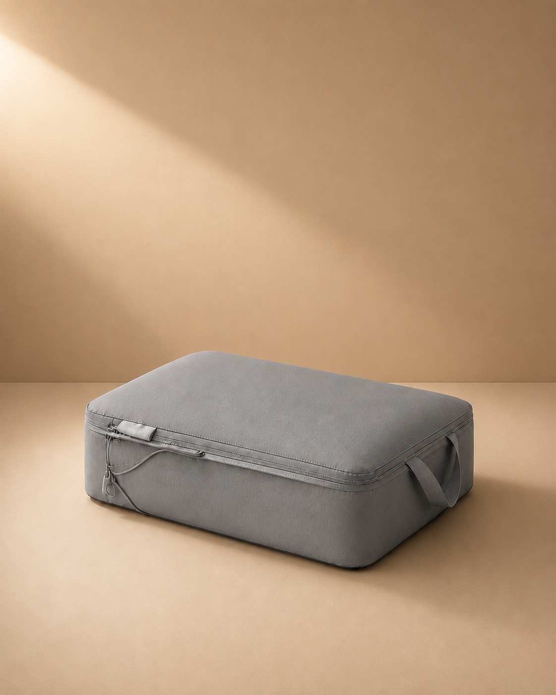 Hathersage grey compression packing cube - premium studio product photo