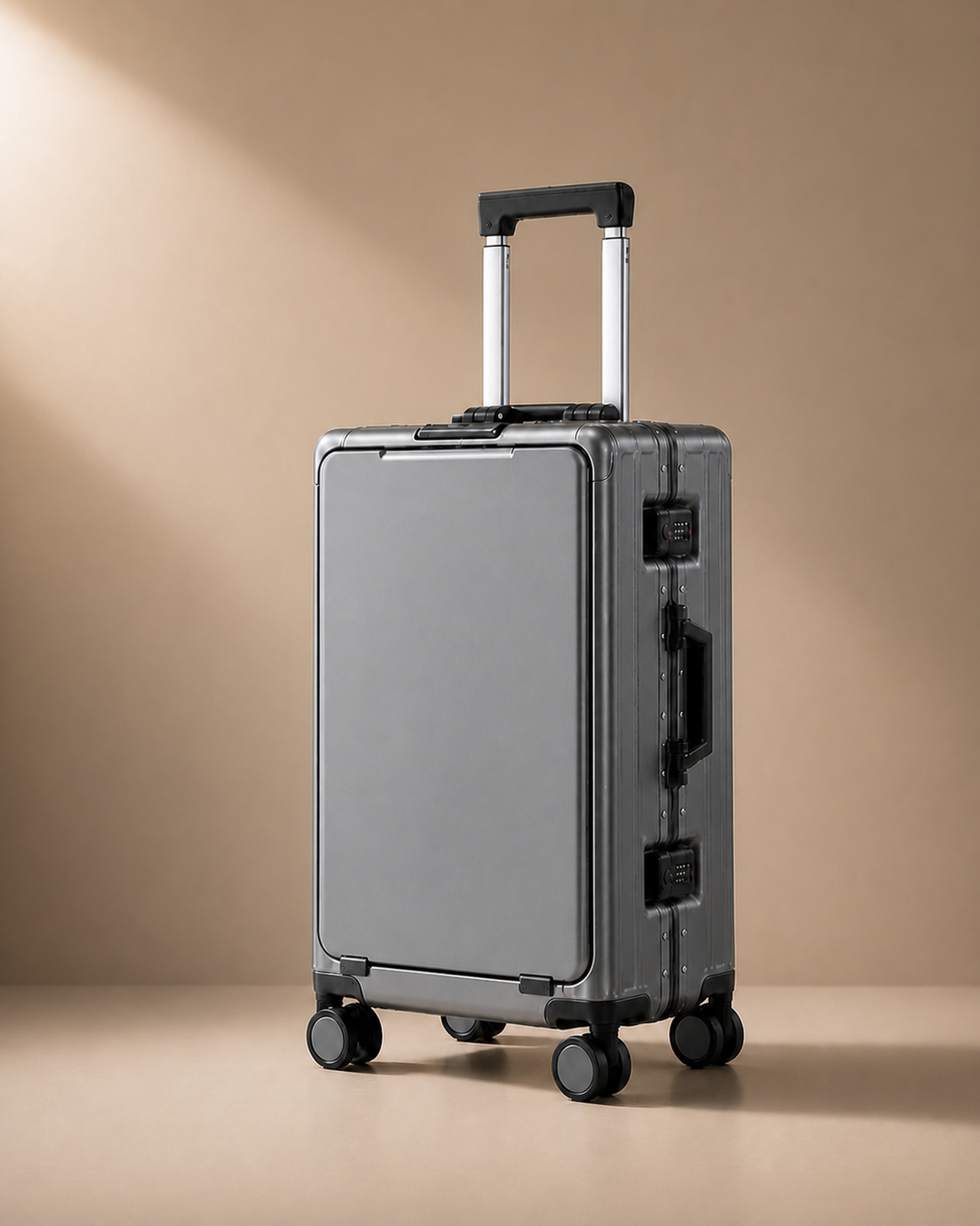 Zennor Aluminium Frame Cabin Suitcase in Grey