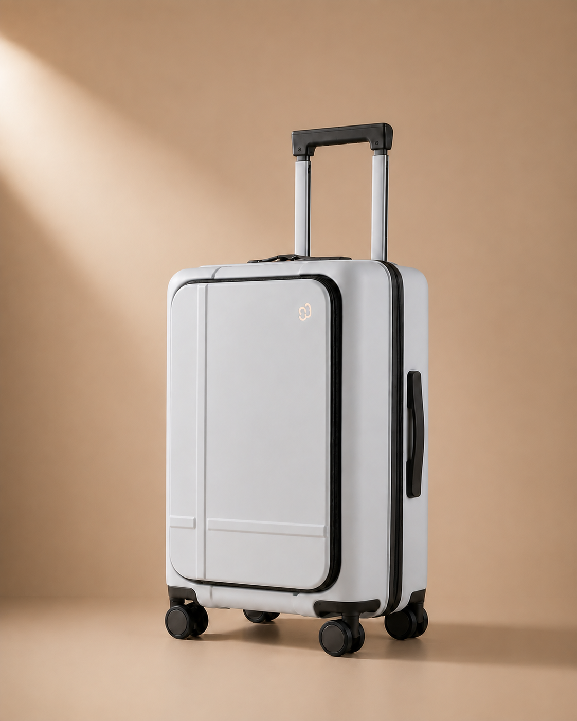 Kingsand Front-Opening Cabin Suitcase with Laptop Pocket - 20/25 Inch in White