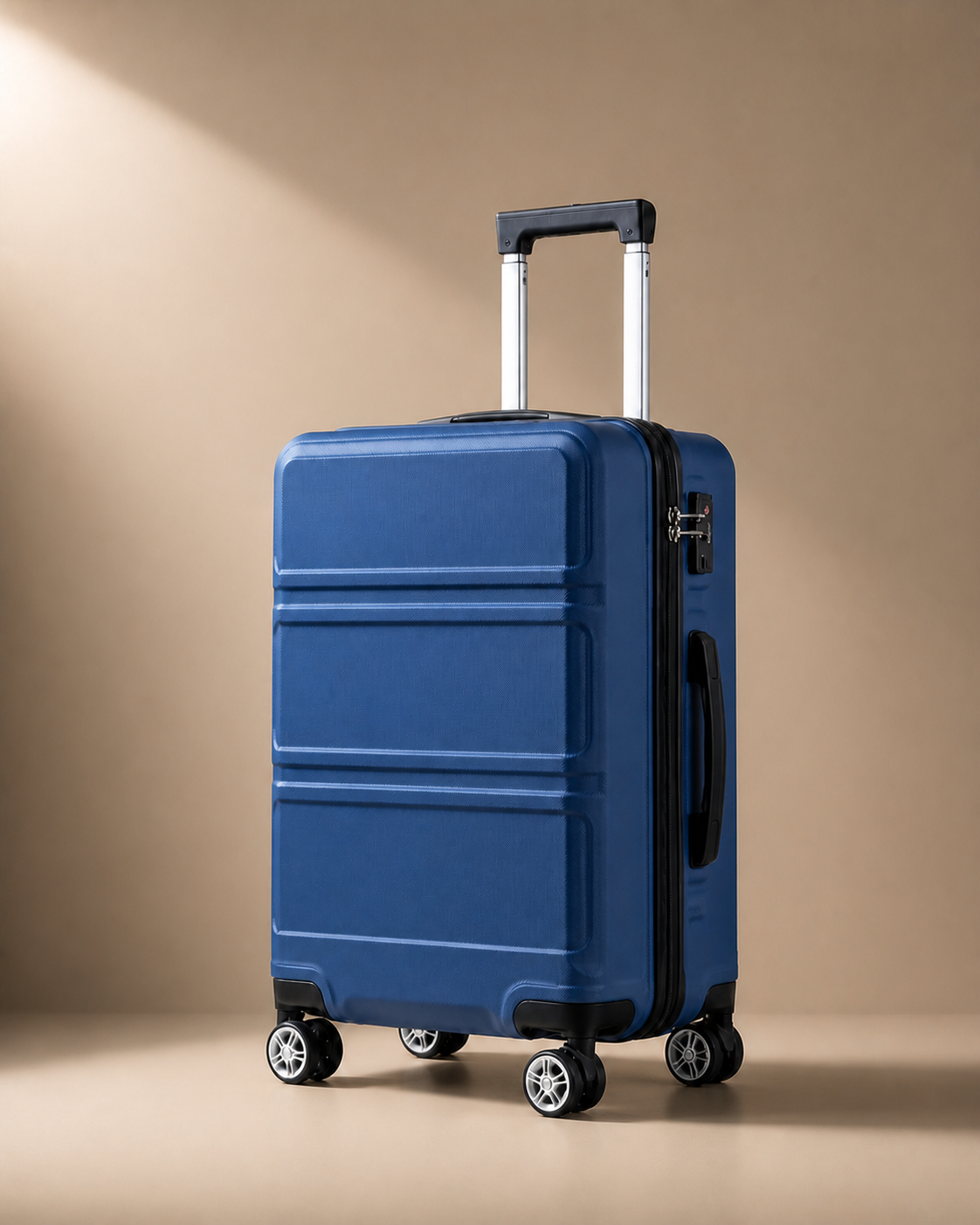 Bamburgh Large Capacity Hard Shell Cabin Suitcase - 20/24/28 Inch in Blue