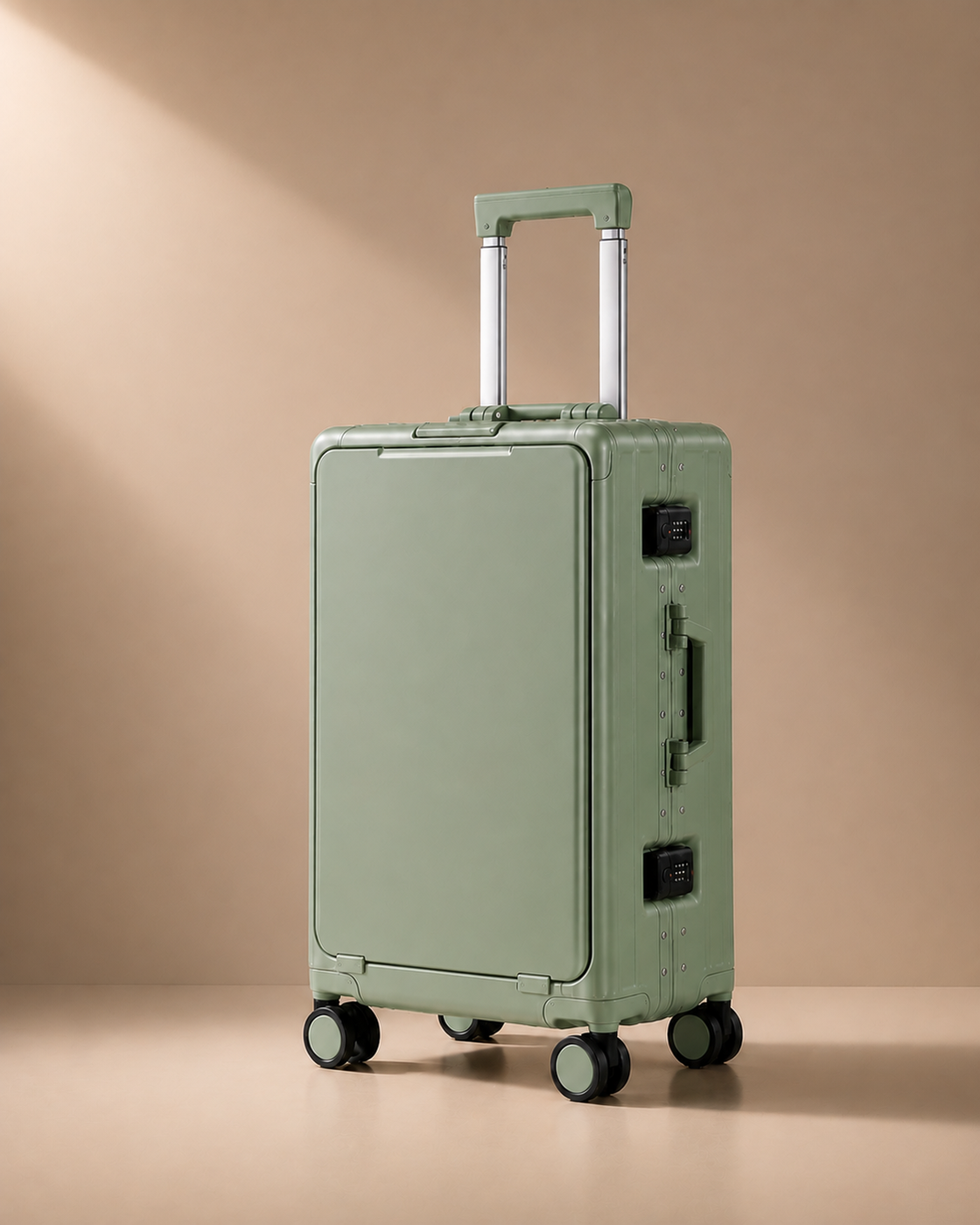 Zennor Aluminium Frame Cabin Suitcase in Mint Green