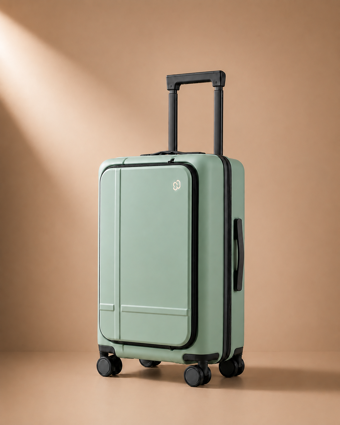 Kingsand Front-Opening Cabin Suitcase with Laptop Pocket - 20/25 Inch in Green