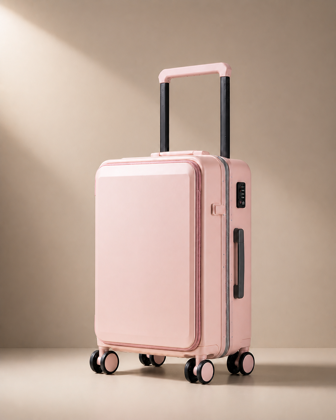 Abbotsbury Hard Shell Cabin Suitcase with USB Port in Pink