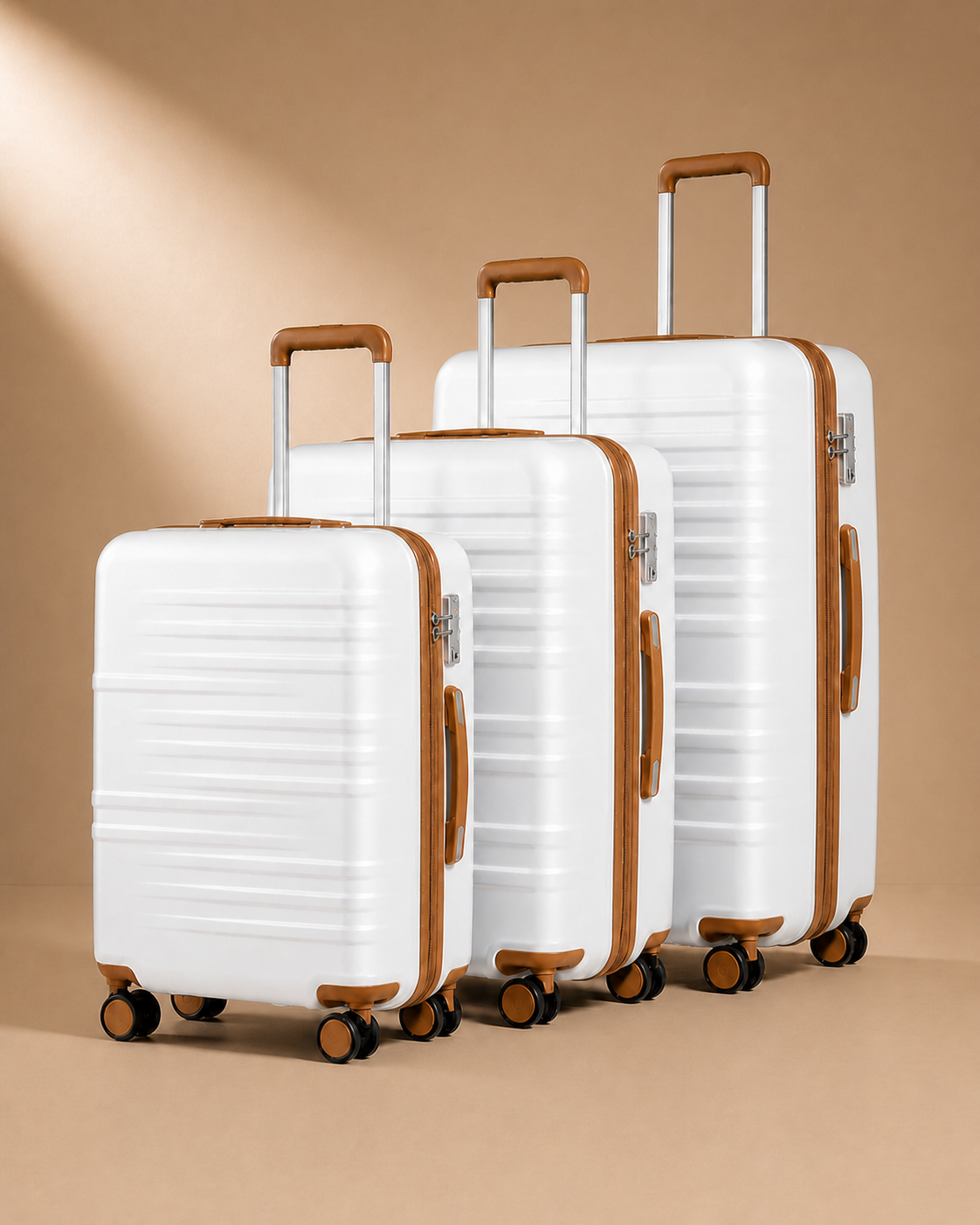 Harlech 2/3 Piece Hard Shell Suitcase Set - 20/24/28 Inch in White