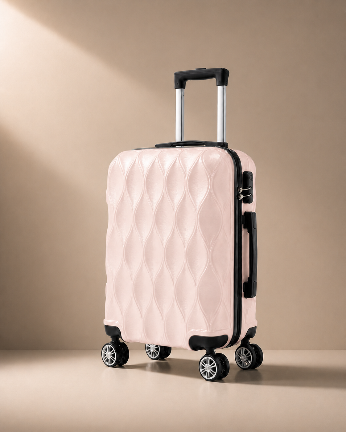 Dartmouth Hard Shell Cabin Suitcase - 20 Inch in Pink - premium studio front view