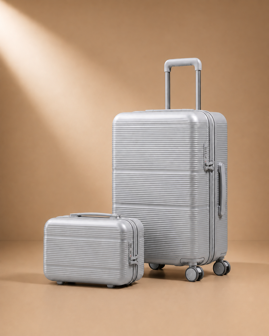 Trebah Travel Makeup Case with Vanity Case - Grey 13 and 20 Inch Set