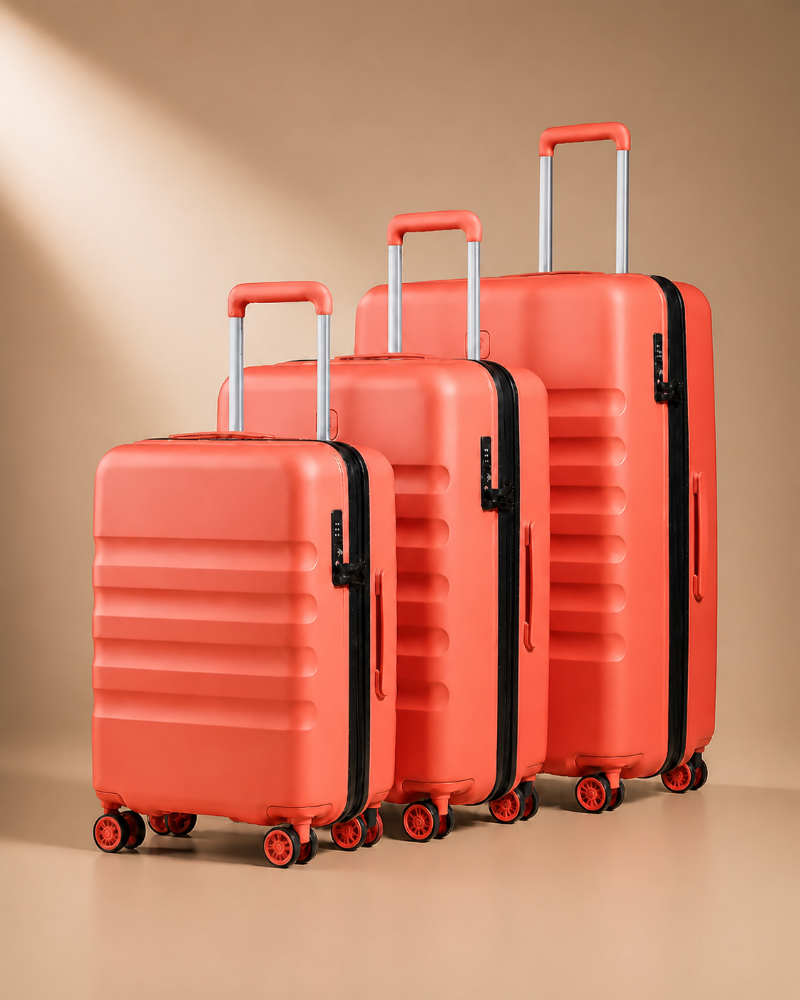 Staithes 3 Piece Hard Shell Suitcase Set in Orange - 20/24/28 Inch