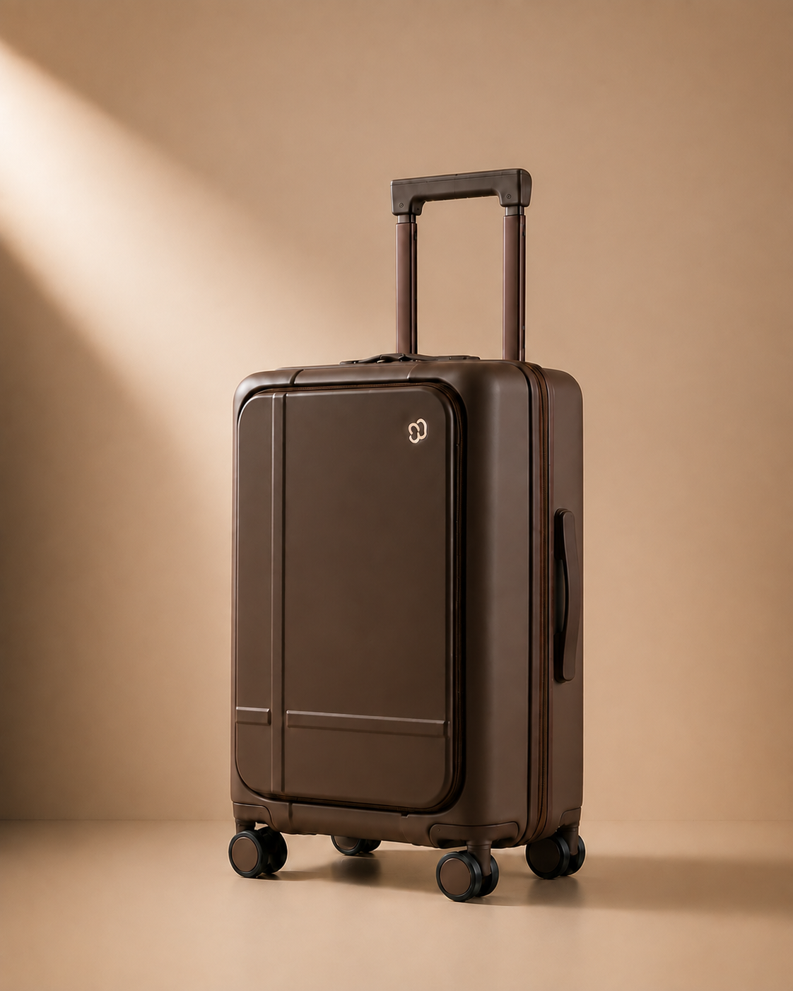 Kingsand Front-Opening Cabin Suitcase with Laptop Pocket - 20/25 Inch in Dark Brown