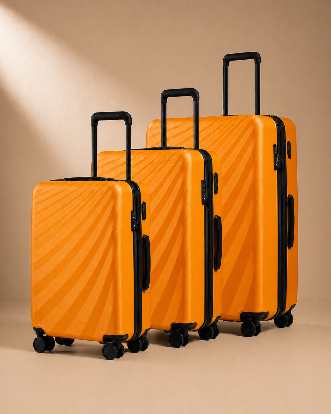 Moelfre 3 Piece Suitcase Set in Orange