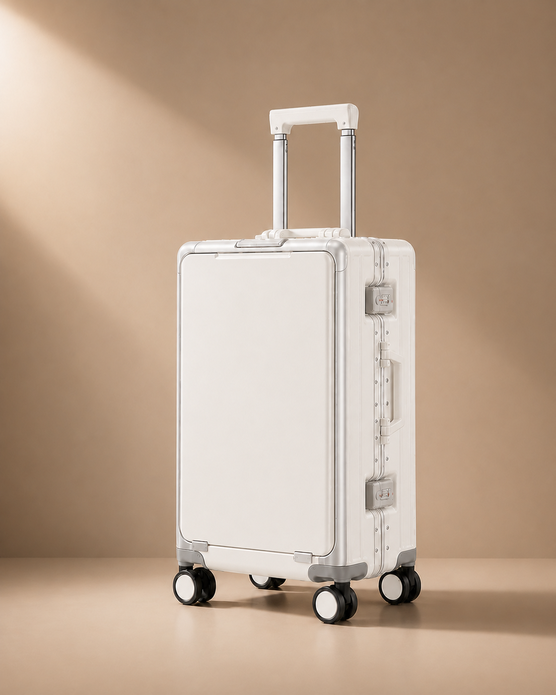Zennor Aluminium Frame Cabin Suitcase in White