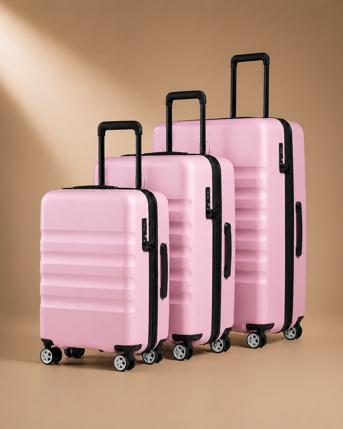 Staithes 3 Piece Hard Shell Suitcase Set in Pink - 20/24/28 Inch