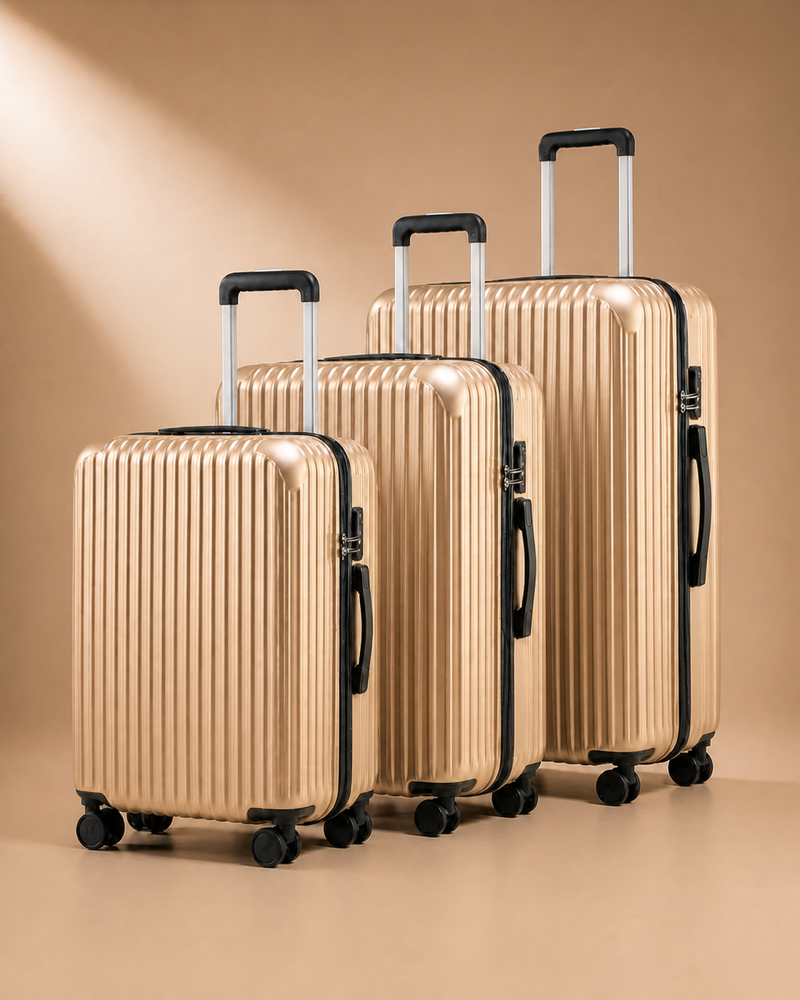 Cullen hard shell 28 inch suitcase set in gold