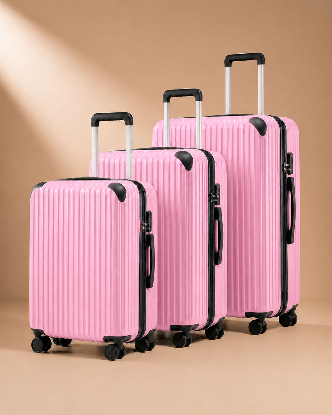 Cullen hard shell 28 inch suitcase set in pink