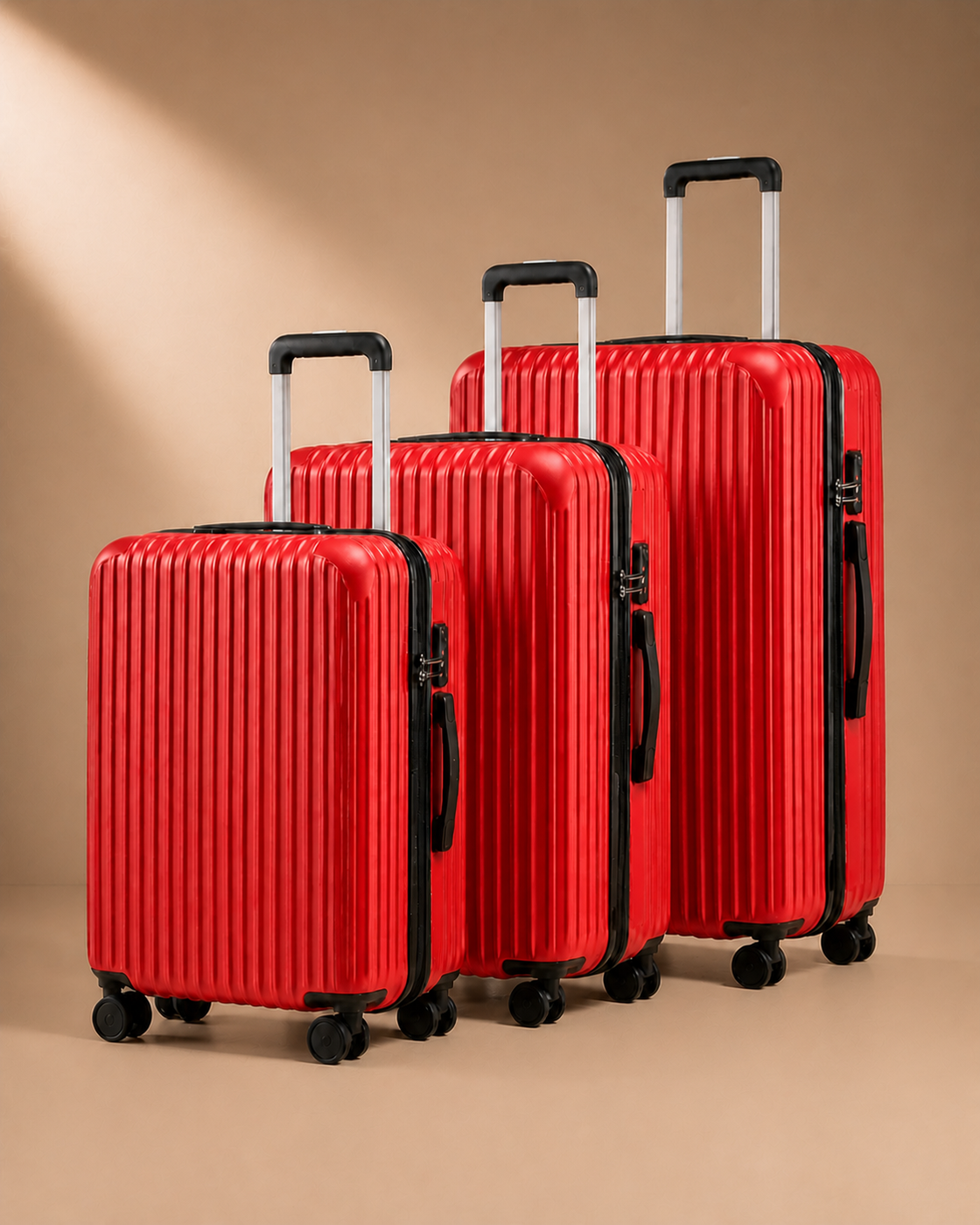 Cullen hard shell 28 inch suitcase set in red