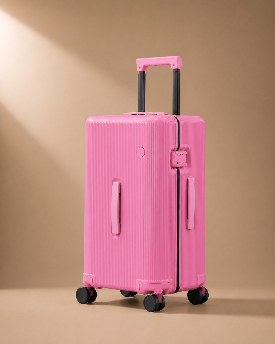 Lynton Hard Shell Cabin Suitcase - 20-30 Inch in Pink - premium front view