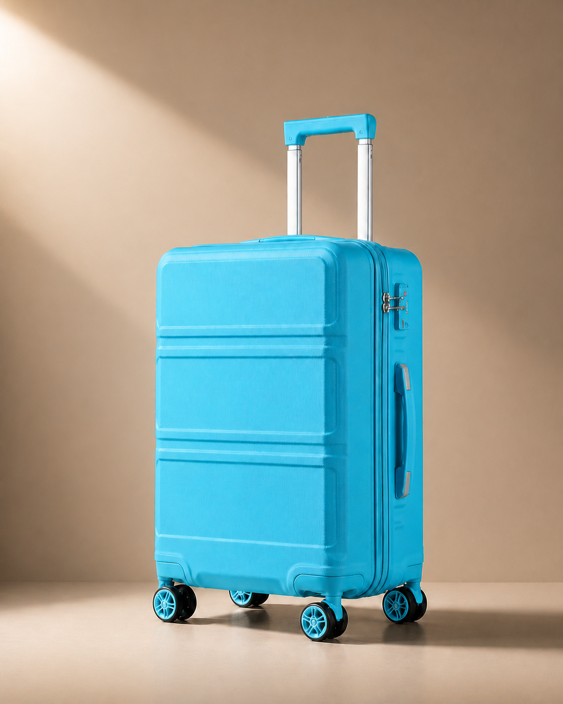 Bamburgh Large Capacity Hard Shell Cabin Suitcase - 20/24/28 Inch in Robin Egg Blue