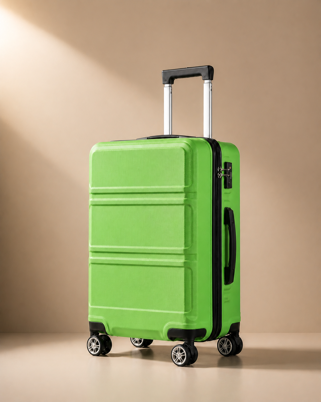 Bamburgh Large Capacity Hard Shell Cabin Suitcase - 20/24/28 Inch in Green